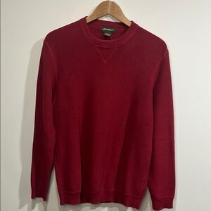Classic Eddie Bauer Maroon Red Sweater 100% cotton size small